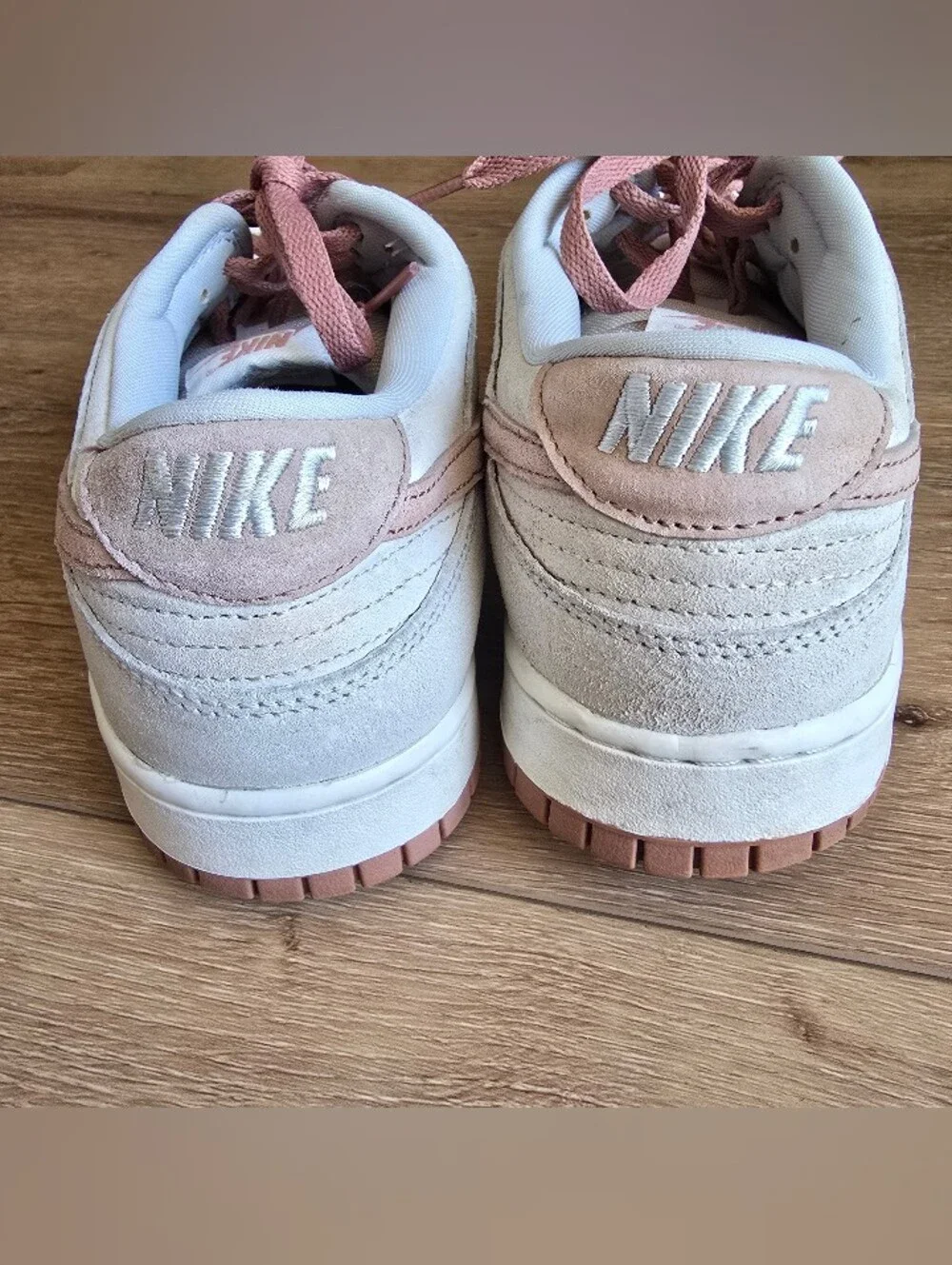 Nike Dunk Low Pink White Size 13 Men Sneakers Suede Leather Fossil Rose